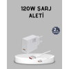 120W Süper Hızlı Şarj Adaptörü – Type-C Kablo Dahil, Yüksek Voltaj Korumalı