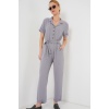 Kadın Kısa Kol Ayrobin Tulum 7030 - Gri