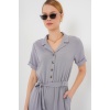 Kadın Kısa Kol Ayrobin Tulum 7030 - Gri