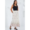 Kadın Ekru Desenli Şifon Etek 8010
