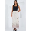 Kadın Ekru Desenli Şifon Etek 8010