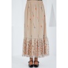 Kadın Krem Desenli Şifon Etek 8010