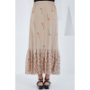 Kadın Krem Desenli Şifon Etek 8010