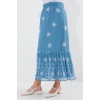 8010 Desenli Şifon Etek - İndigo
