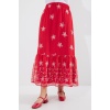 8010 Desenli Şifon Etek - A.Kırmızı