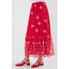 8010 Desenli Şifon Etek - A.Kırmızı