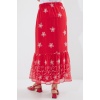 8010 Desenli Şifon Etek - A.Kırmızı