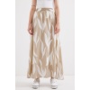 8028 Desenli Uzun Etek - Bej