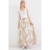 8028 Desenli Uzun Etek - Bej