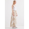 8028 Desenli Uzun Etek - Bej