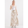 8028 Desenli Uzun Etek - Bej