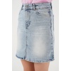 Kadın Mini Kot Etek 8037 - Mavi