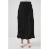 Kadın Uzun Kırışık Etek 8042 - Siyah