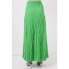 Kadın Uzun Kırışık Etek 8042 - Yeşil