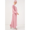 Kadın Ayrobin Kimono Etek İkili Takım 8047 - Pembe