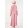 Kadın Ayrobin Kimono Etek İkili Takım 8047 - Pembe