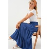 Kadın Ayrobin Uzun Etek 8048 - İndigo