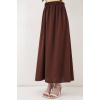 Kadın Uzun Ayrobin Etek 8050 - Kahverengi