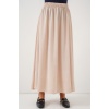 Kadın Uzun Ayrobin Etek 8050 - Bej