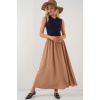 Kadın Uzun Ayrobin Etek 8050 - Camel
