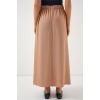 Kadın Uzun Ayrobin Etek 8050 - Camel