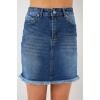 Kadın Püsküllü Mini Kot Etek 8051 - Lacivert