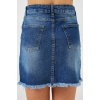 Kadın Püsküllü Mini Kot Etek 8051 - Lacivert