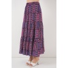 Kadın Desenli Uzun Etek 8053 - Mor