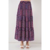 Kadın Desenli Uzun Etek 8053 - Mor