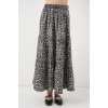 Kadın Desenli Uzun Etek 8053 - Antrasit