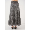 Kadın Desenli Uzun Etek 8053 - Antrasit