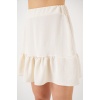 Kadın Ayrobin Mini Etek 8054 - Ekru