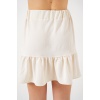 Kadın Ayrobin Mini Etek 8054 - Ekru