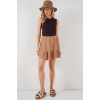Kadın Ayrobin Mini Etek 8054 - Camel