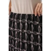 Kadın Desenli Astarlı Şifon Etek 8058 - Siyah