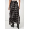 Kadın Desenli Astarlı Şifon Etek 8058 - Siyah