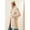 9082 Oversize Kaşe Kaban - Ekru