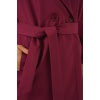 9104 Kruvaze Yaka Astarlı Trençkot - Bordo
