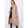 9113 Oversize Geniş Kesim Yünlü Uzun Kaşe Kaban - Bisküvi