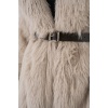 Kadın Kemerli Oversize Kürklü Kaban 9156 - Taş