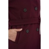 Kadın Kuşaklı Kaşe Kaban 9162 - Bordo
