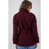 Kadın Kuşaklı Kaşe Kaban 9162 - Bordo