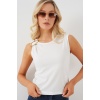 Kadın Kolsuz Basic Bluz 935 - Beyaz
