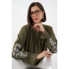 Kadın Nakışlı Örme Bluz 941 - Haki
