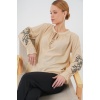 Kadın Nakışlı Örme Bluz 941 - Bej