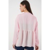 Kadın Önü Bağcıklı Uzun Kol Bluz 946 - Pembe
