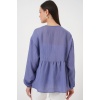 Kadın Önü Bağcıklı Uzun Kol Bluz 946 - İndigo