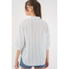 Kadın Çizgili Oversize Bluz 967 - A.Mavi