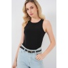 Kadın Halter Yaka Çıtçıtlı Body 972 - Siyah