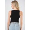Kadın Halter Yaka Çıtçıtlı Body 972 - Siyah